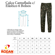 CALCA CAMUFLADA COM ELASTICO RIPSTOP 6 BOLSOS CALCA CAMUFLADA COM ELASTICO RIPSTOP 6 BOLSOS Cód- 3170