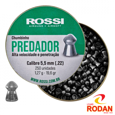 Chumbinho Rossi PREDADOR 5.5mm Embalagem com 250 unidades - Cód. 3175