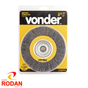 Escova circular 6" x 3/4" x 1/2" Escova circular 6" x 3/4" x 1/2" (152 mm x 19,1 mm x 12,7 mm) VONDER Cód- 500262